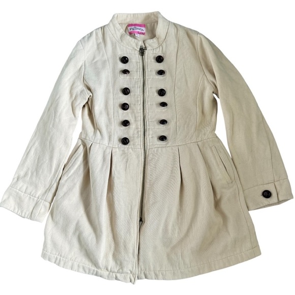Love Dove By Punk Label Cream Ivory Military Pea Coat Size Large - Picture 1 of 5
